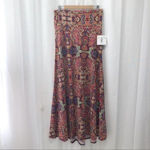 NWT LuLaRoe boho geometric floral maxi skirt M